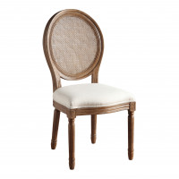 OSP Home Furnishings STE-L32 Stella Cane Back Chair in Linen Fabric